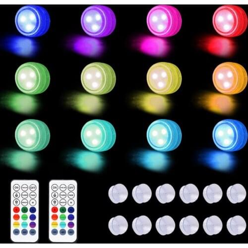 RGB Submersible Lights Upgrade Swimming Pool Light Waterproof Led Lamp Night For Pond RF Remote Control Mini 3 LED Diving Decor