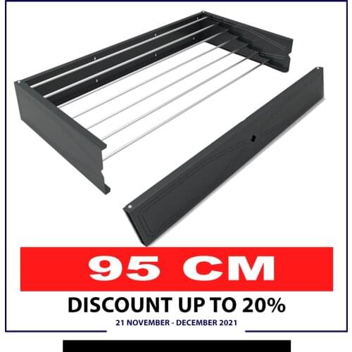 Waaw laundry drying rack home room balcony 95 cm foldable clothes dryer hanger new generation collapsible wall mounted vertical