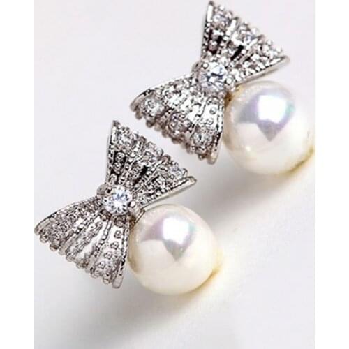 Huitan Temperament Sweet Girls Artificial Pearls Earrings Aesthetic Party Accessories Exquisite Gifts Fashion Earrings for Women