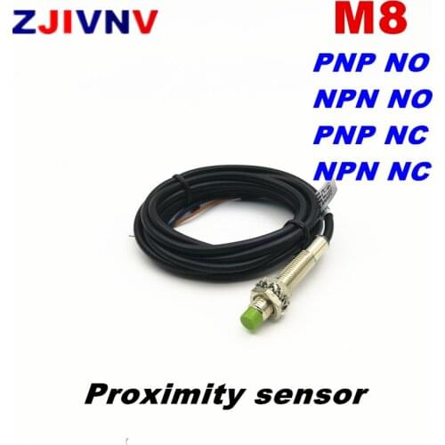 M8 non-flush proximity inductive sensor PNP/NPN NO/NC DC5-24V 3 wires proximity switch , 2mm metal sensor Hight quality