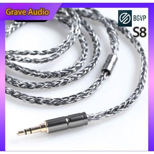 BGVP Upgrade Cable S8 8 Core 6N 400 Core OCC HIFI Auriculares Headphone Wire MMCX 2.5/3.5/4.4mm Upgrade Cable 2pin Earphone Wire