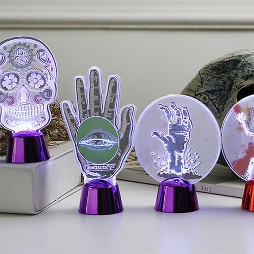 Creative Halloween Pumpkin Skull Night Light Halloween Decoration Desktop Ornament Home Holiday Party Bedroom Art Decoration