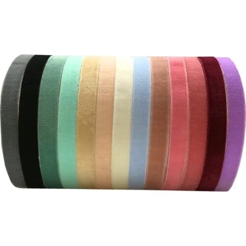 10 Yards 1cm Soft Velvet Elastic Ribbon For DIY Sewing Headband Clips Bow Wedding Christmas Decoration 23 Colors