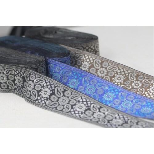 DIY embroidery jacquard webbing tape lace trim garment accessory ribbon decoration 5cm ethnic oriental boho vintage zakka tribal