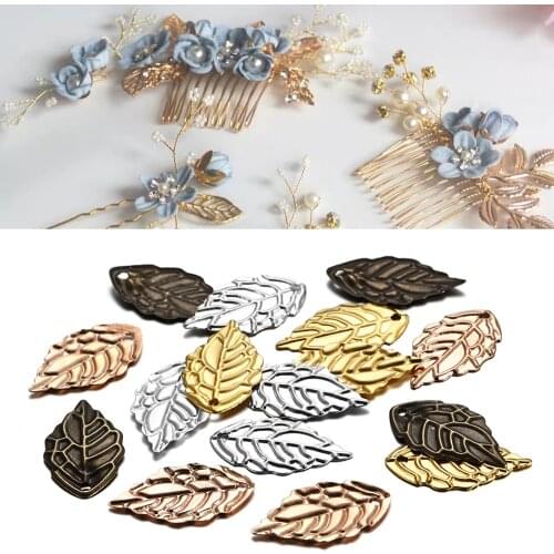 100Pcs/Lot 10*18mm Goldcolor Metal Charms Leaf Shape Earrings Pendants DIY For Jewelry Making Findings Supplies Accessories