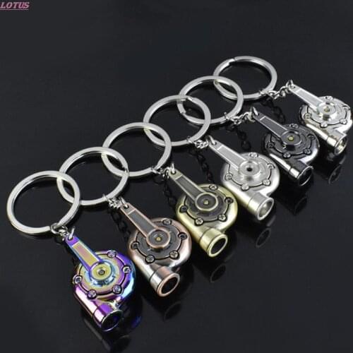 Mini Turbo Turbocharger Keychain Spinning Turbine Key Chain Ring Keyring Keyfob Car Keyring Interior Accessories Hotsale