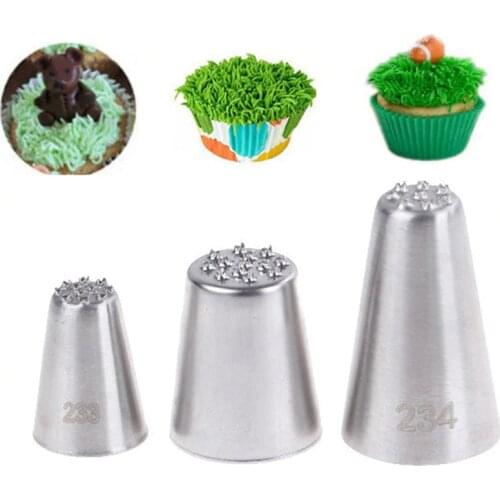 1/3PC Cake Grass Cream Decoration Tips Set Nozzle Cupcake Head Cake Decorating Tools Pastry Tools Stainless Steel Piping Icing