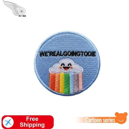 Smile Rainbow Embroidery Patches for Clothing Decoration Iron on Badges Cute Little Things Bag Shirts Applique Twill Accessories