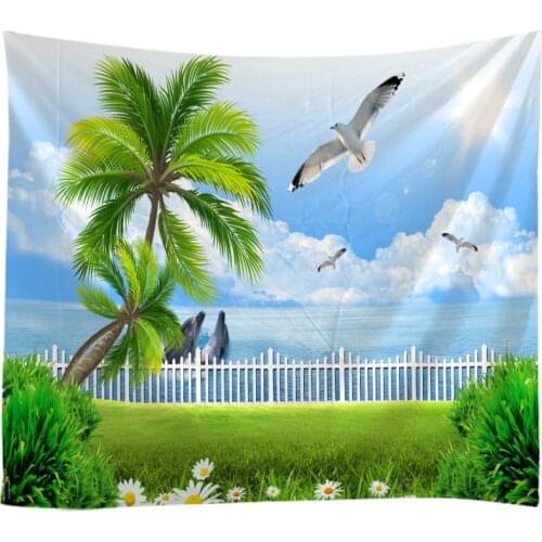 Natural Landscape Seascape Tapestry Wall Hanging Cloth Bed Spread Beach Towel Table Cloth Yoga Mat House Living Room Decoration