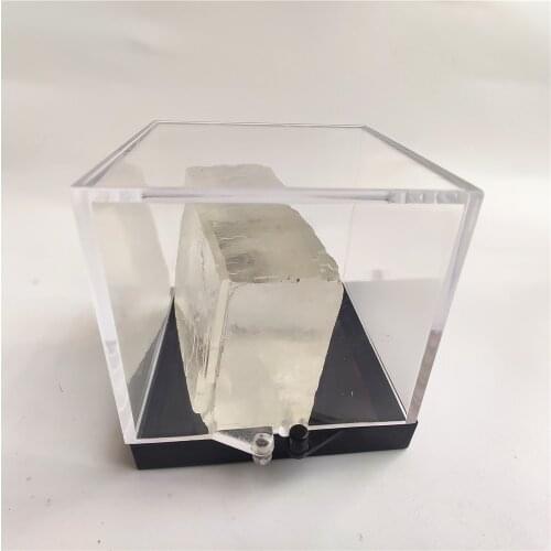 Natural Optical Calcite Raw Iceland Spar Natural Stones and Minerals Healing Stones Ore Collection Specimen Gift Box