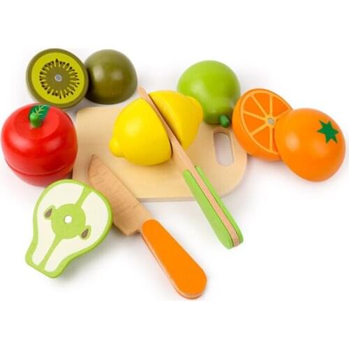 Wholesale high quality wooden fruit cutting food toys for kids