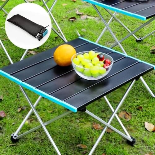 Portable Camping Side Tables with Aluminum Table Top Compatible with Picnic Camp Beach Boat Easy to Clean