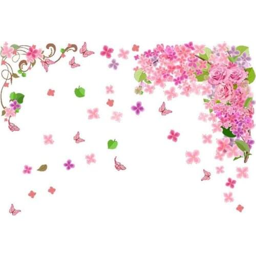 Practical Flower Rattan Wall Stickers Bedroom Living Room Modern Removable Self-Adhesive DIY Wall Stickers Mural Decoration