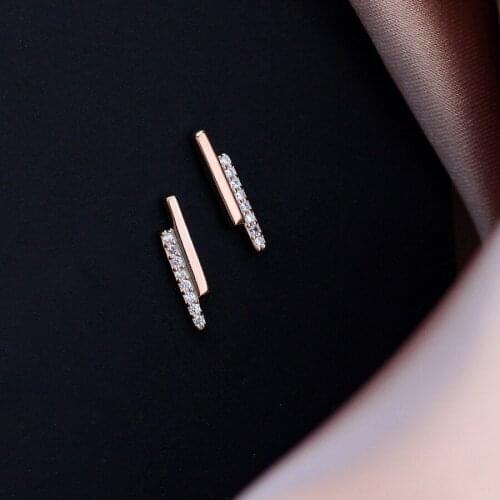 Simple Minority Straight Stud Earrings Personal Cute Geometry Parallel Lines Earrings Female Comfortable Jewelry Daily