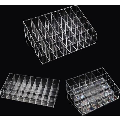 Transparent Cosmetic Storage Box 24/36/40 Grid Display Stand Makeup Organizer Desktop Jewelry Collection Case Holder