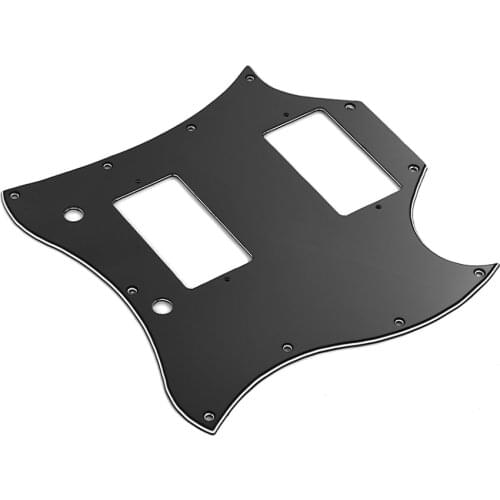 PVC HH Guitar Pickguard Scratch Plate for SG Electric Guitars 3 Ply Black