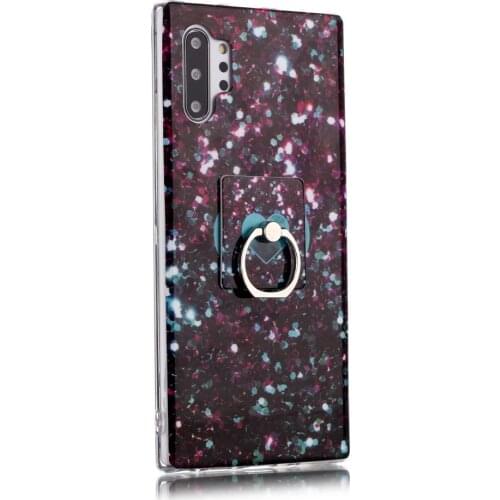 Luxury Bling Glitter Dream Shell Ring Grip Stand Holder Silicone Phone Case For Samsung Galaxy S10 5G S7 S8 S9 Plus Note 8 9 10