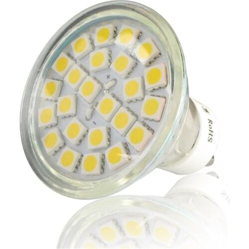 10PCS 24Led SMD5050 GU10 Series 4.5-5W Light Bulbs 120 Degree Beam Angle Home Office High Power LED Lamp SMD3528