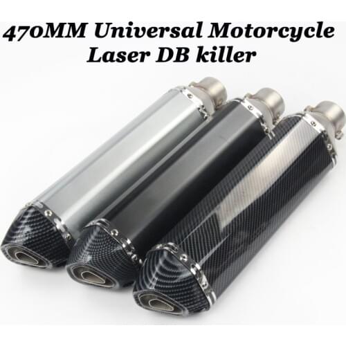 470mm Universal Motorcycle Exhaust Pipe Escape Muffler With DB Killer Sticker For Ninjia300 250 Z750 R25 R3 TMAX530 R6 Dirt Bike