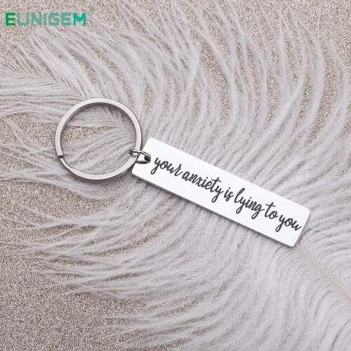 Inspirational Keychain Gifts for Women Men Recovery Jewelry Keyring Anti - Anxiety Depression Birthday Christmas Keyring Gifts