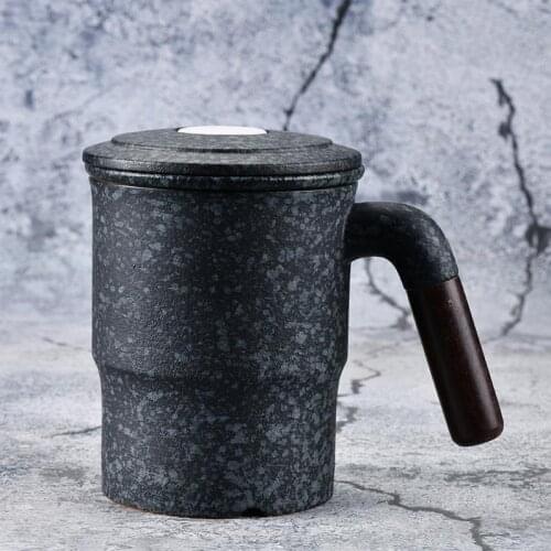 High-quality Office Mug with filter and cover household ceramic cups tea cup