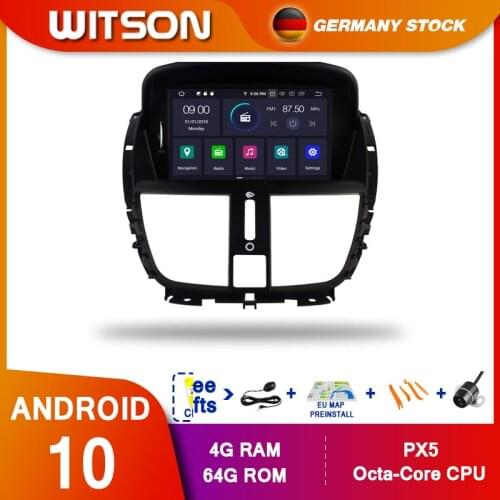 WITSON Android10 Octa core PX5 CAR DVD player For PEUGEOT 207 207CC 2007-2014 IPS SCREEN 4GB RAM 64GB ROM CAR GPS NAVIGATION