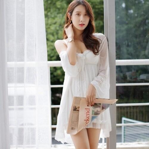 Palace Modale Halter Sleep Skirt Bosom Cushion Sleepwear Female Spring Summer Korea Edition Lace Princess Sexy Nightdress