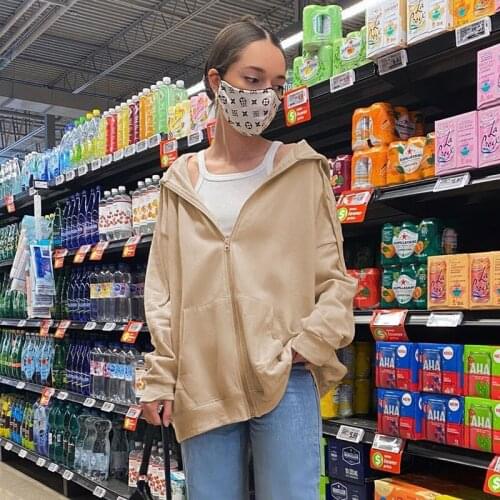 Womens Hoodies Zip Up Hooded Sweatshirts Women 2021 Vintage Pockets Oversized Coat Autumn Y2K Aesthetic Long Sleeve Hoodie