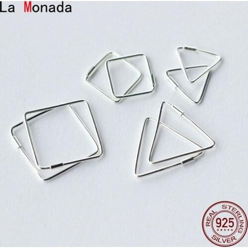 La Monada Triangle Hoop Earrings For Women Silver 925 Minimalist Fine Women Earrings Jewelry Hoop Earrings 925 Sterling Silver