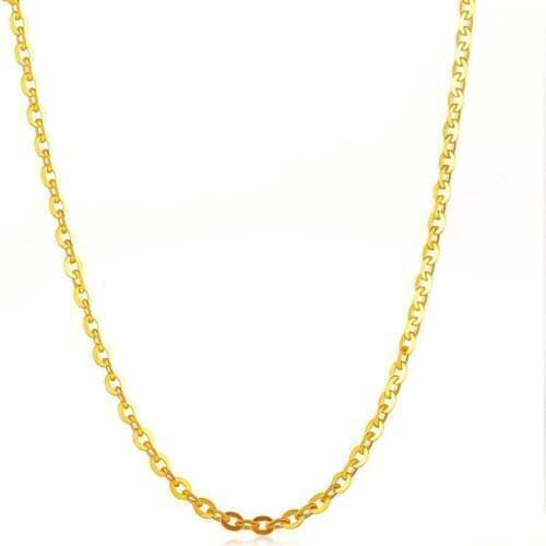 MADALENA SARARA Pure 18k Gold Chain Necklace Au750 Gold Simple Crossing Women Necklace-C