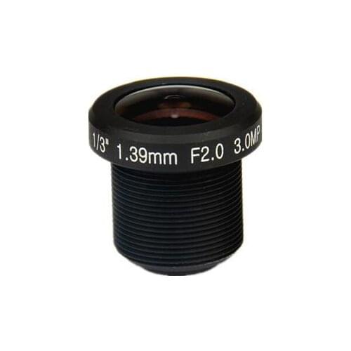 1.39mm 3Megapixel M12x0.5 Mount 185degrees IR Fisheye Lens