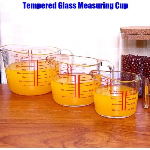 1Pcs Tempered Glass Measuring Cup with Scale Milk Cup Microwave Oven Special Heat-resistant Glass Cup