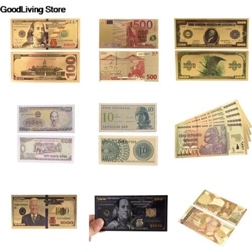 1pc Gold Plated Banknotes Antique Black Gold Foil USD 100 Currency Commemorative Dollars Banknotes Decor 15.5*6.5*0.1 cm