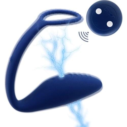 10 Frequency Sex Toys For Male Wireless Remote Control Penis Ring Anal Plug Vibrator Prostate Massager Vibrator Electric Shock