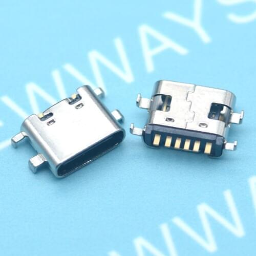 100PCS/LOT Micro USB 3.1 Type-C 6pin SMD female connector For Mobile Phone Charging port Charging Socket Good Quality