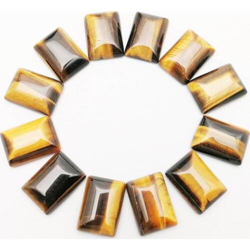 5pcs / bag natural tiger eye stone ring face 10x14mm 13x18mm rectangular patch beads handmade DIY necklace bracelet accessories