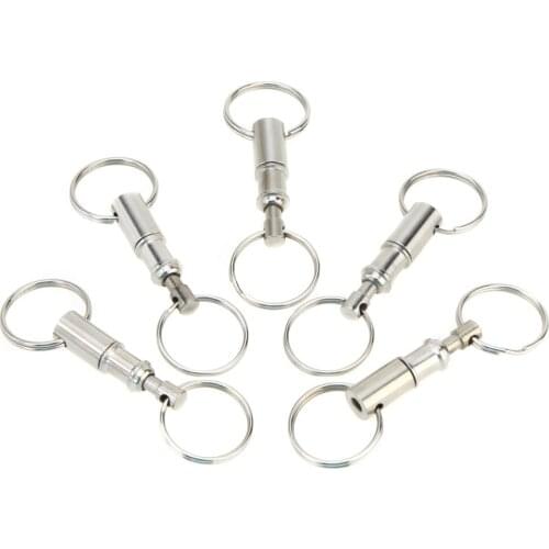 5Pcs/Set Outdoor Removable Keychain Premium Quick Release Keyring Handy Detachable Keychain Camping Equipme with Two Split Rings
