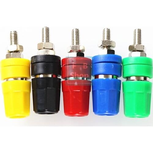 5pcs M4X36 pure copper terminal 4mm banana Jack Socket 20A binding post Banana plug connector