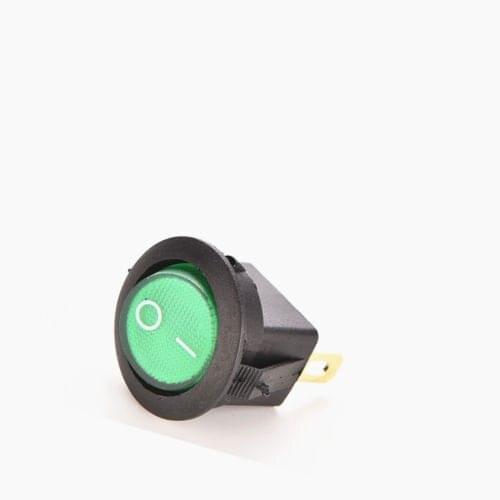 5Pcs Mini 3 Pin Round Green SPDT ON-OFF Rocker Switch Snap-in NEW