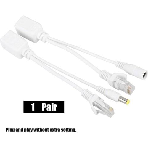 POE Adapter cable RJ45 Cable Power Over Ethernet Adapte Injector Splitter DC 12 V 1 Pair for IP Camera