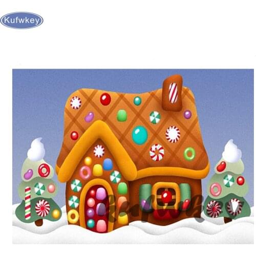 5D DIY Diamond Painting cartoon house christmas Cross Stitch Kits Diamond Embroidery Lilac Rose Mosaic Home Decoration