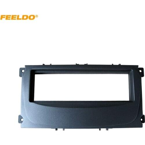 FEELDO Car Radio Audio 1DIN Fascia Frame Kit for Ford Mondeo C-Max Kuga Focus DVD Player Dash Panel Installation Trim Kit