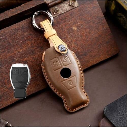 Car Handmade Genuine Leather Key Protective Shell Case Wallet For Mercedes Benz A B R G Class GLK GLA w204 W251 W463 W176