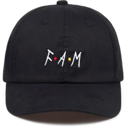 100% Cotton Network Language FAM Dad Hat Embroidery Baseball Cap F.A.M Endearment Summer Travel Snapbcak Caps for Women Man