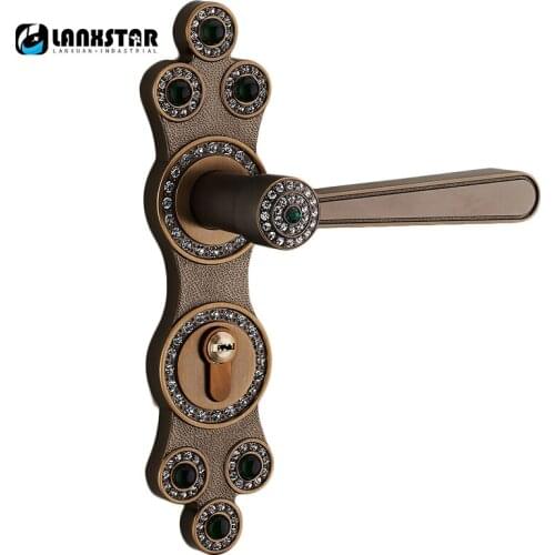 European Style Bronze Lockset Handle PVD Locks Interior Door Classical Mechanical Handle Lock