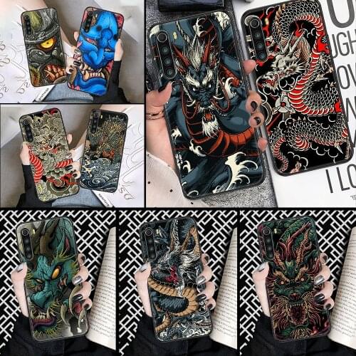 Chinese dragon Phone case For Xiaomi Redmi Note 7 7A 8 8T 9 9A 9S 10 K30 Pro Ultra black soft coque silicone bumper trend