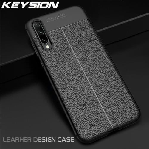 KEYSION Shockproof Case for Huawei Honor 30i 30S Litchi leather texture soft silicone Phone Back Cover for Honor 30 Pro + Plus
