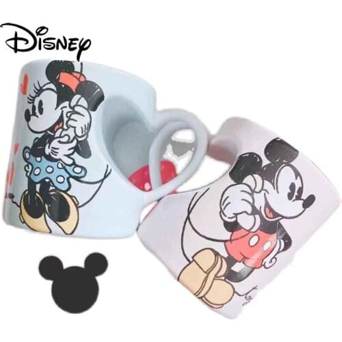Disney Birthday Gift Collection Cup Mug Cartoon Milk Ceramic Cup Couple Mickey Pair Cup Summer Drinking Cup