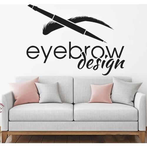 Eyebrow Design Wall Stickers Beauty Salon Logotype Brow Art Decal Removable Wall Decoration Girls Eyelash Make Up Wall Decor