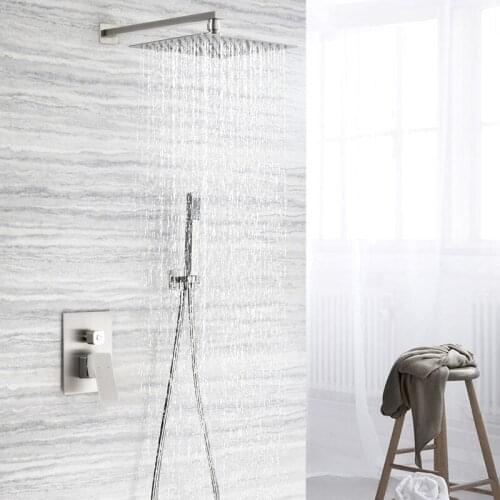 Shower assemblies square rains stainless steel hidden nickel shower on wall two shower faucet functions of shower